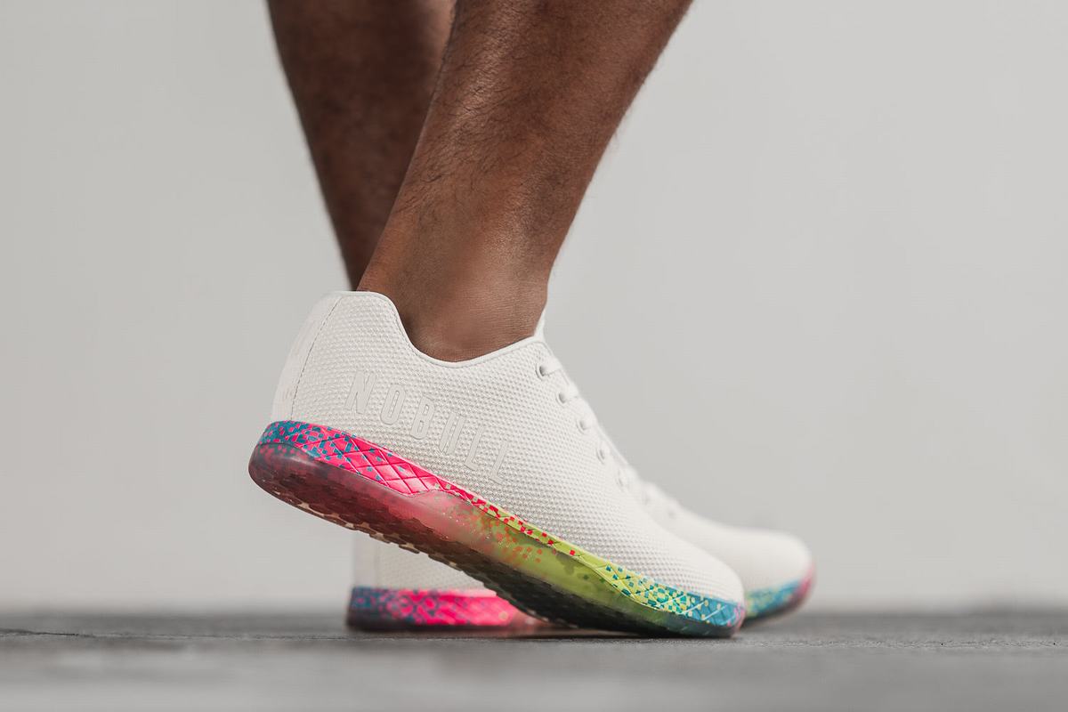 Nobull Superfabric Neon Trainer Fitness Schoenen Heren Wit | 693754-FVJ