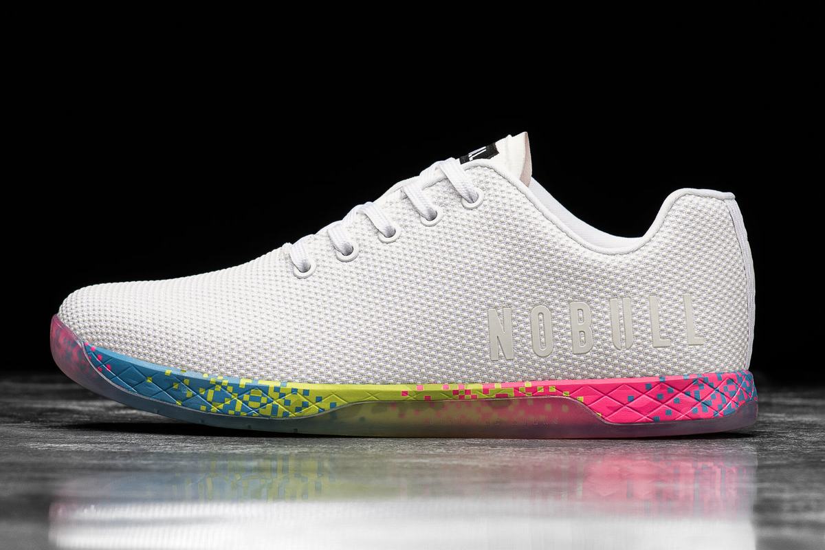 Nobull Superfabric Neon Trainer Fitness Schoenen Heren Wit | 693754-FVJ