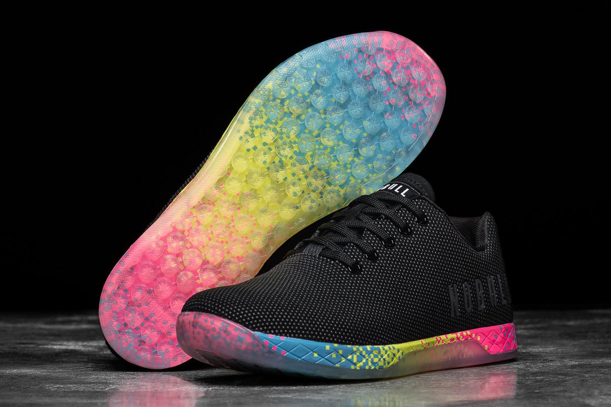 Nobull Superfabric Neon Trainer Fitness Schoenen Heren Zwart | 934025-OTS