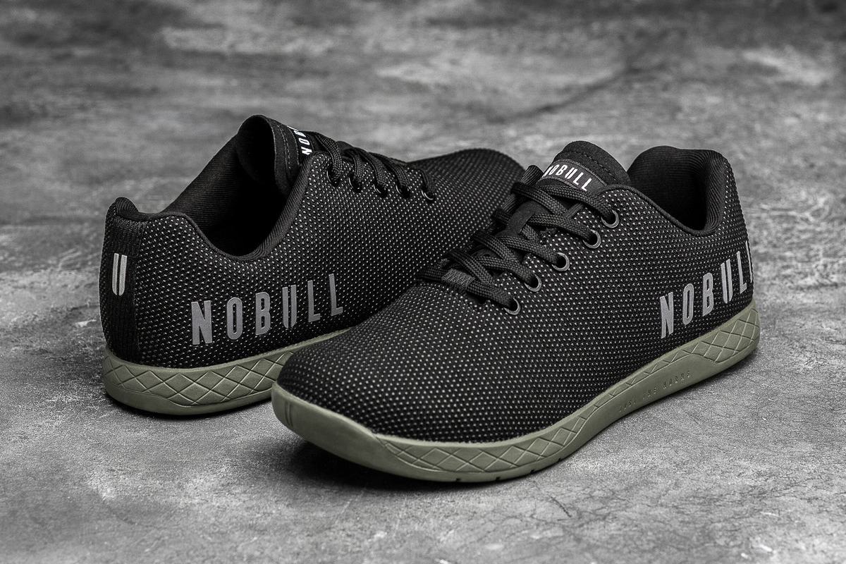 Nobull Superfabric Trainer Fitness Schoenen Dames Zwart Donkergroen | 019832-SYA