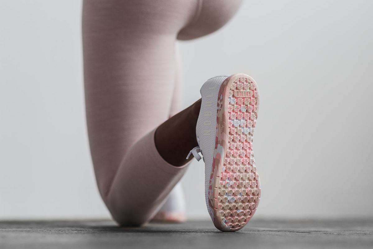 Nobull Superfabric Trainer Fitness Schoenen Dames Wit Roze | 063581-PRF