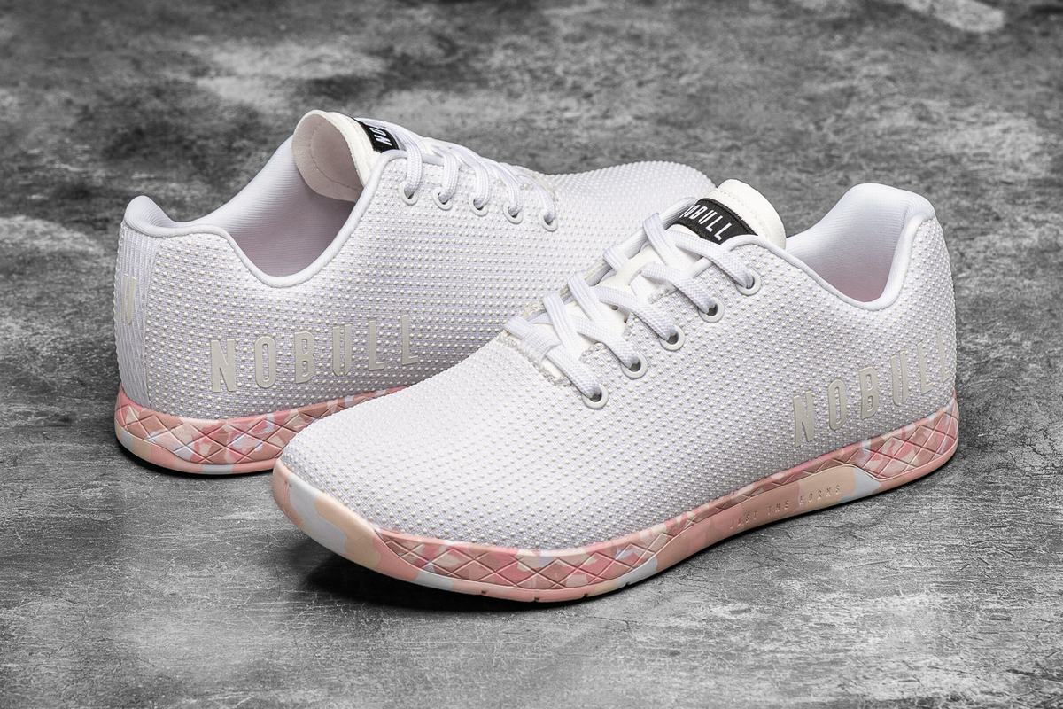 Nobull Superfabric Trainer Fitness Schoenen Dames Wit Roze | 063581-PRF
