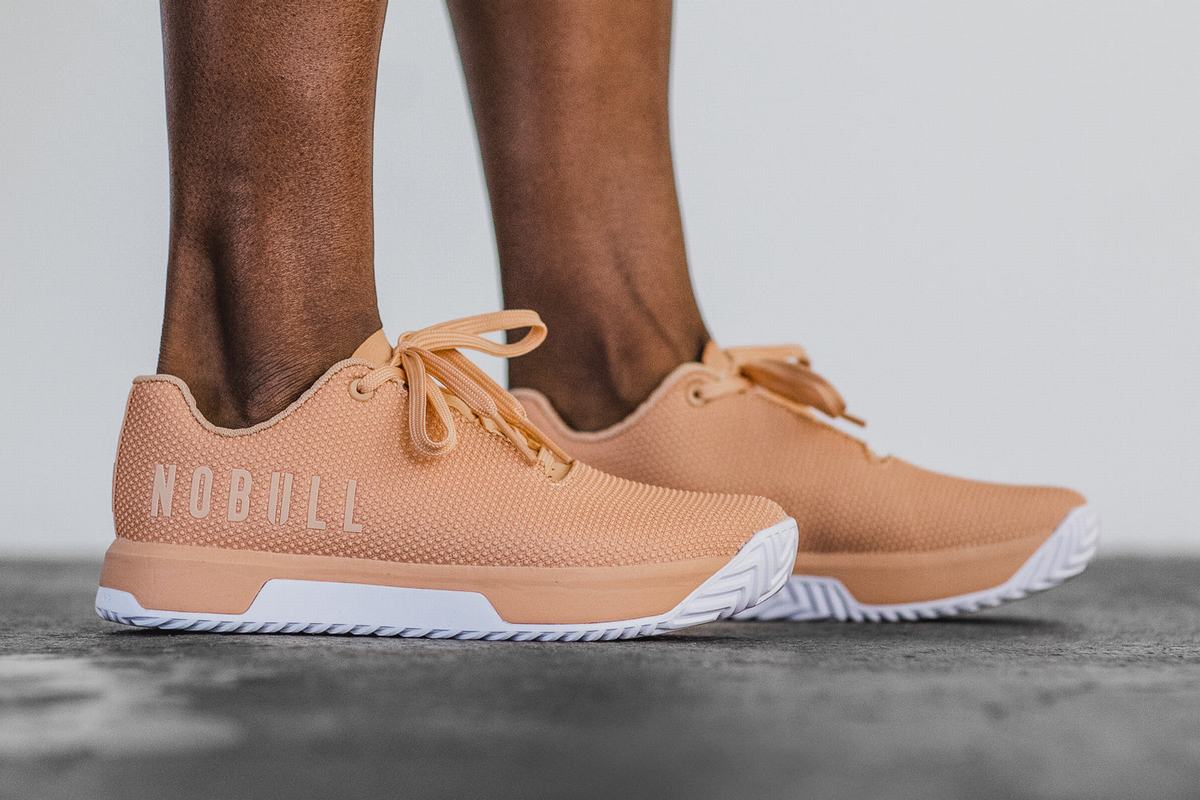 Nobull Superfabric Trainer Fitness Schoenen Dames Abrikoos | 245386-HIE