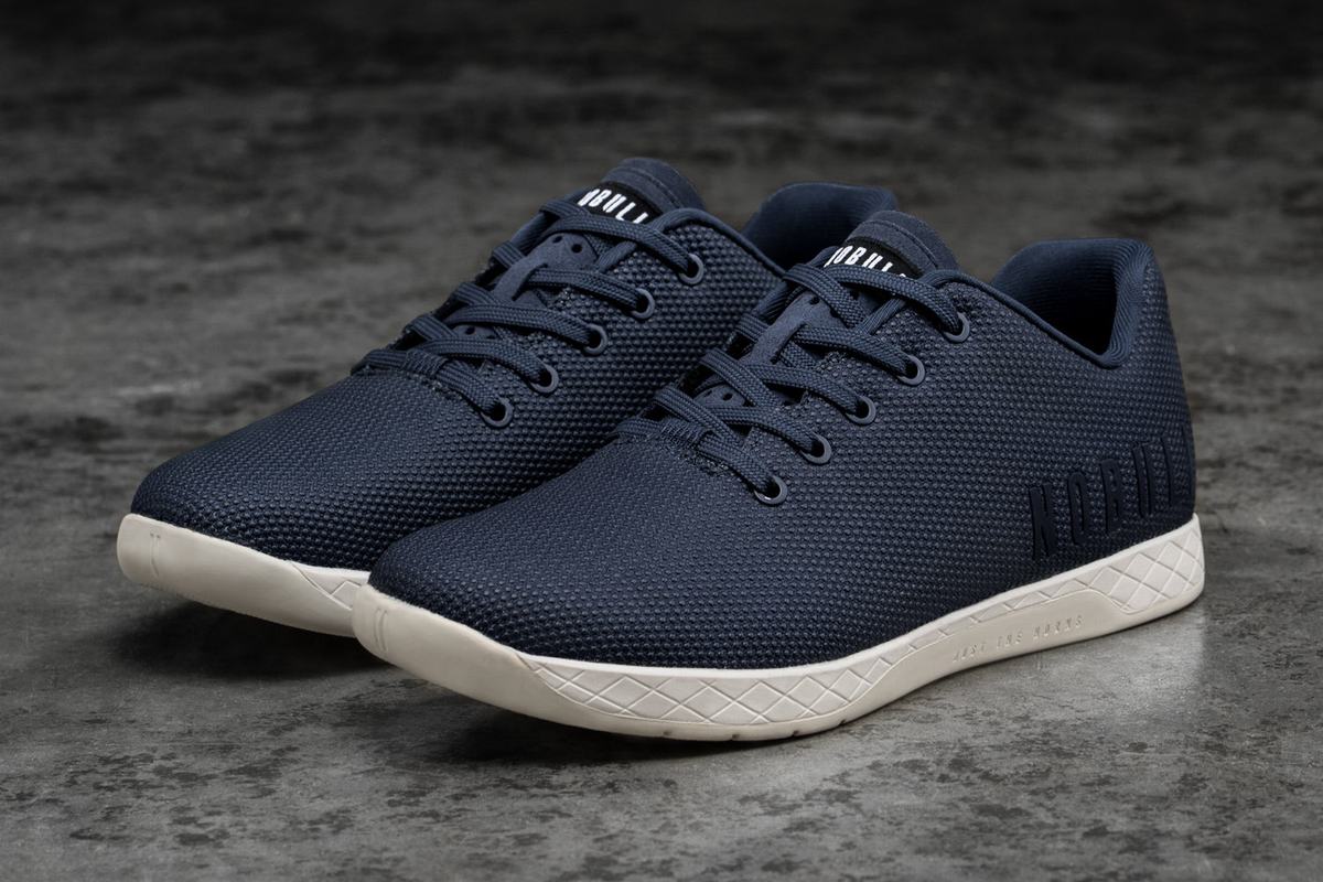 Nobull Superfabric Trainer Fitness Schoenen Heren Donkerblauw Wit | 245890-XWY