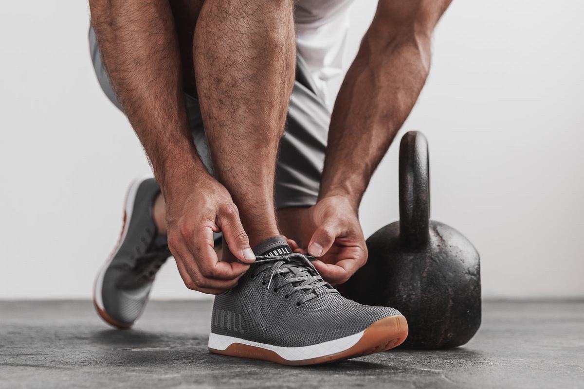 Nobull Superfabric Trainer Fitness Schoenen Heren Donkergrijs Wit | 296084-YFJ