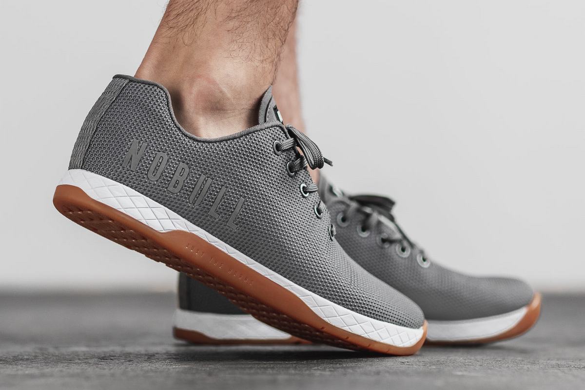 Nobull Superfabric Trainer Fitness Schoenen Heren Donkergrijs Wit | 296084-YFJ