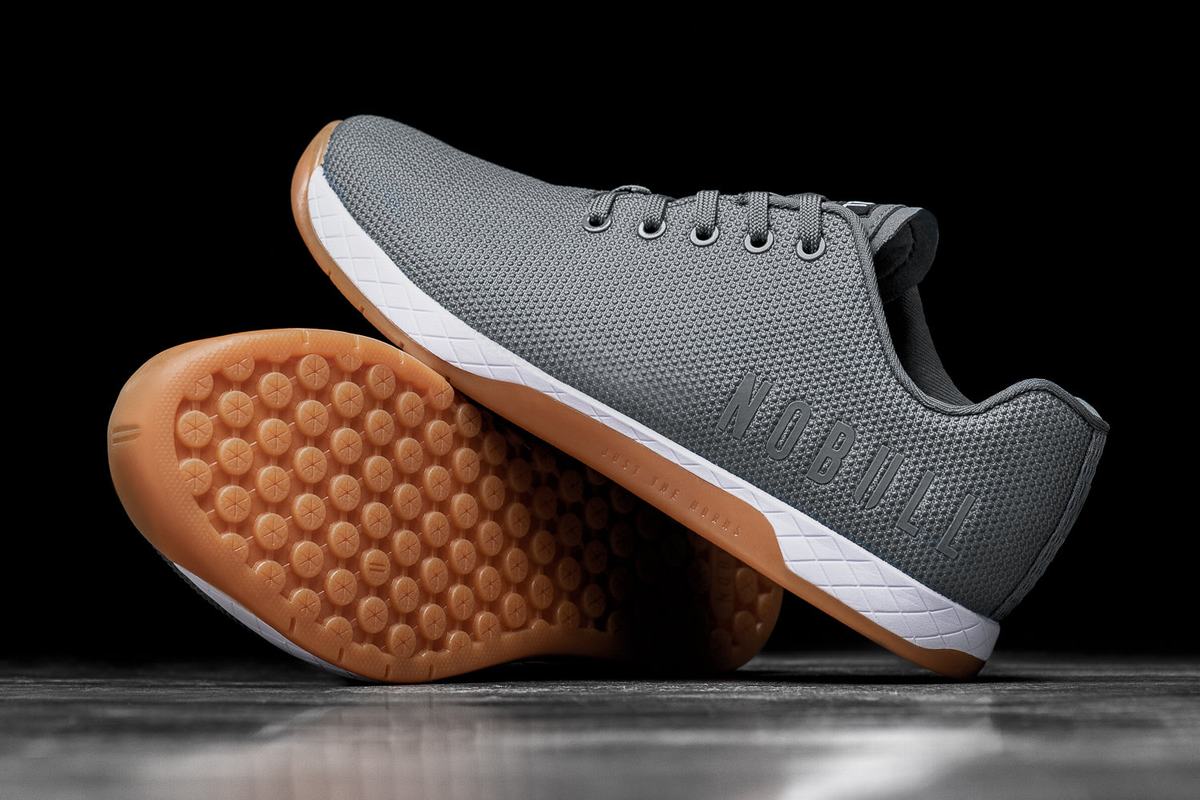 Nobull Superfabric Trainer Fitness Schoenen Heren Donkergrijs Wit | 296084-YFJ