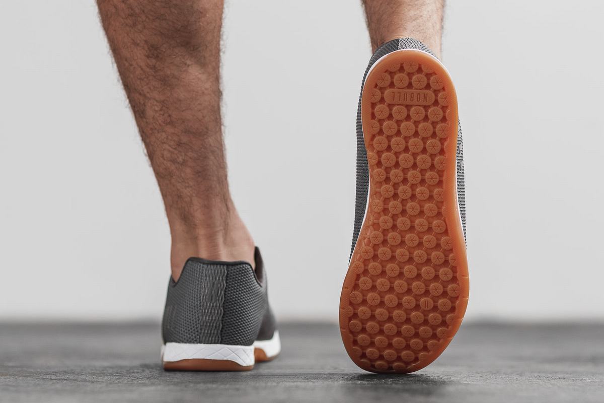 Nobull Superfabric Trainer Fitness Schoenen Heren Donkergrijs Wit | 296084-YFJ
