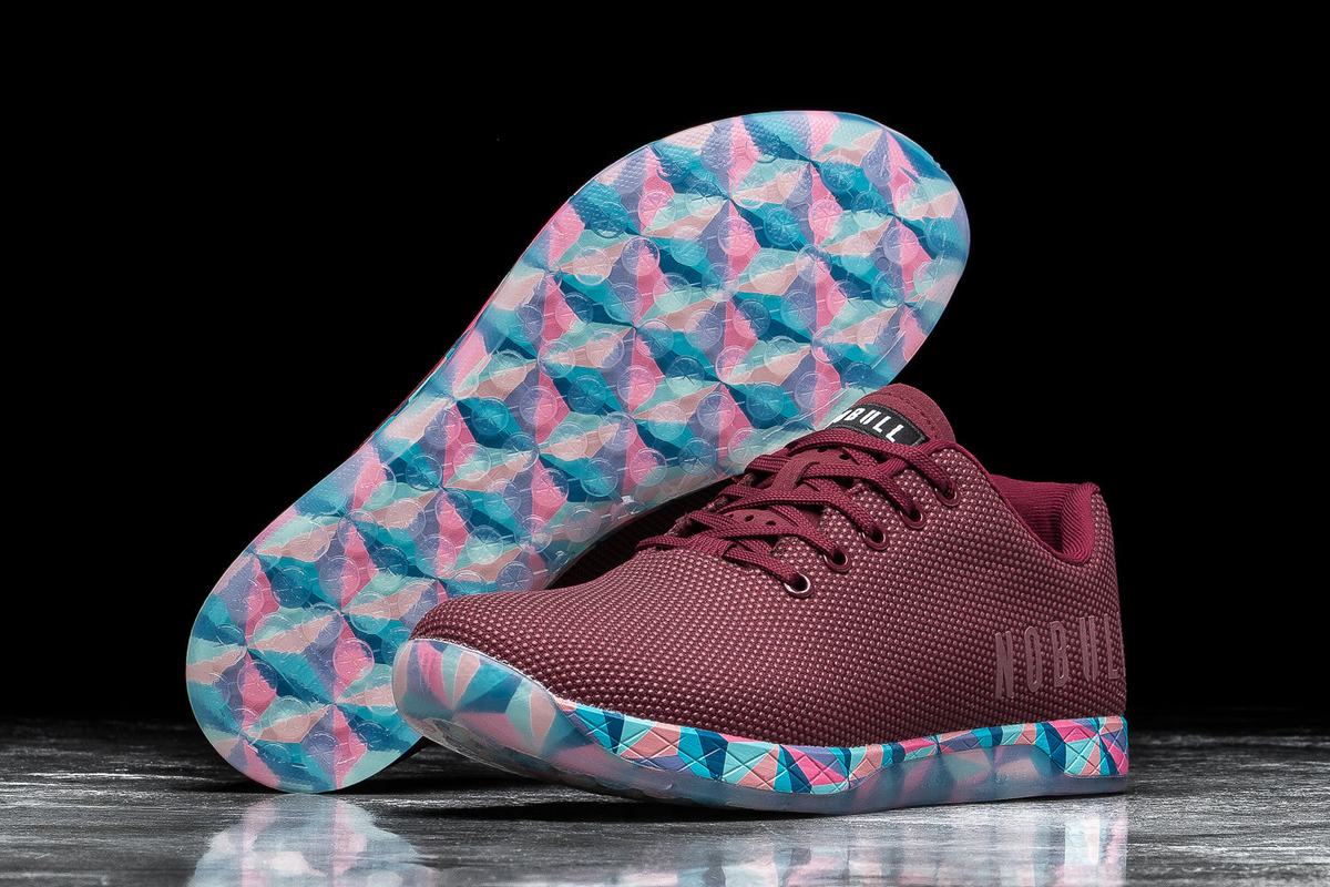 Nobull Superfabric Trainer Fitness Schoenen Dames Donkerrood | 357981-ZKF