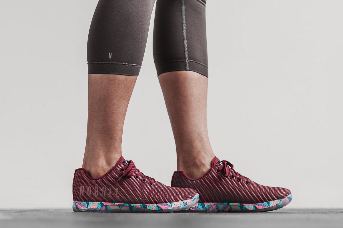 Nobull Superfabric Trainer Fitness Schoenen Dames Donkerrood | 357981-ZKF