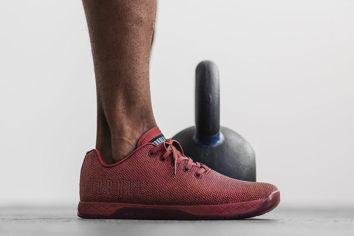 Nobull Superfabric Trainer Fitness Schoenen Heren Donkerrood | 386014-WQY