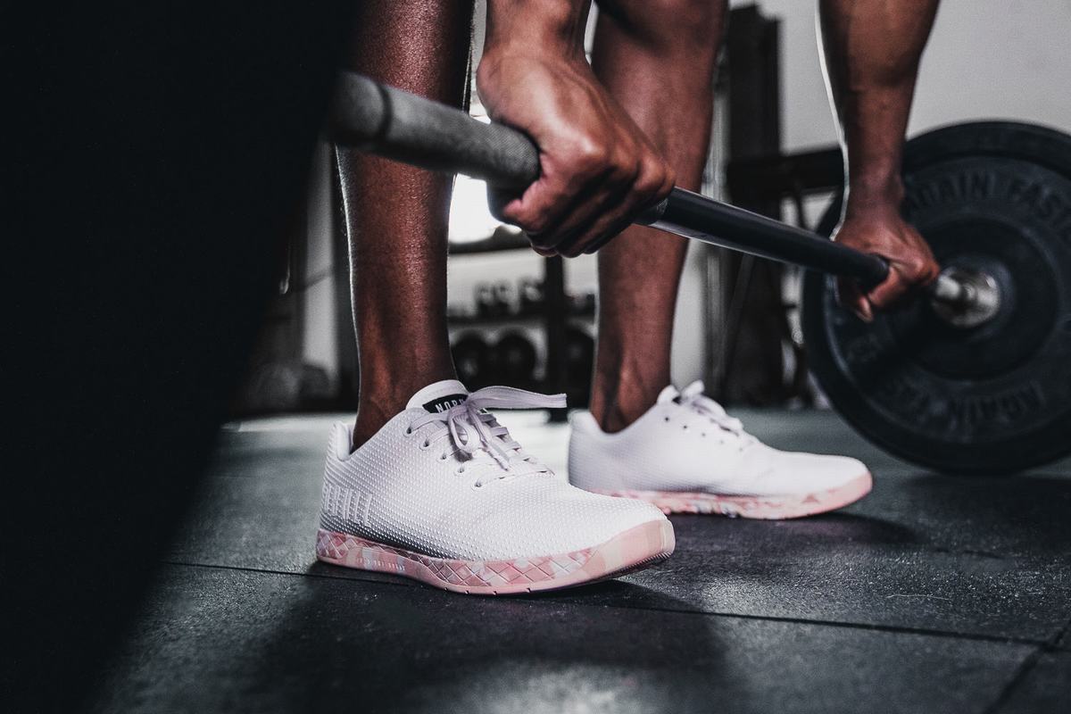 Nobull Superfabric Trainer Fitness Schoenen Heren Wit Roze | 603812-QLV