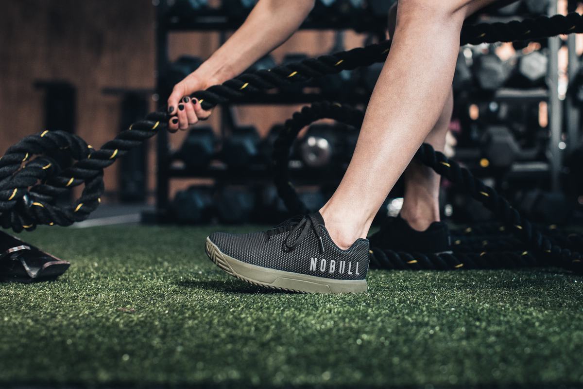 Nobull Superfabric Trainer Fitness Schoenen Dames Zwart Donkergroen | 621704-JOW