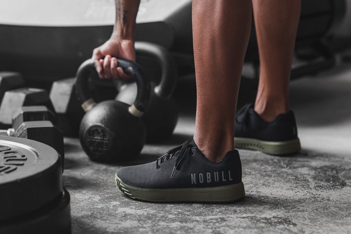 Nobull Superfabric Trainer Fitness Schoenen Dames Zwart Donkergroen | 621704-JOW
