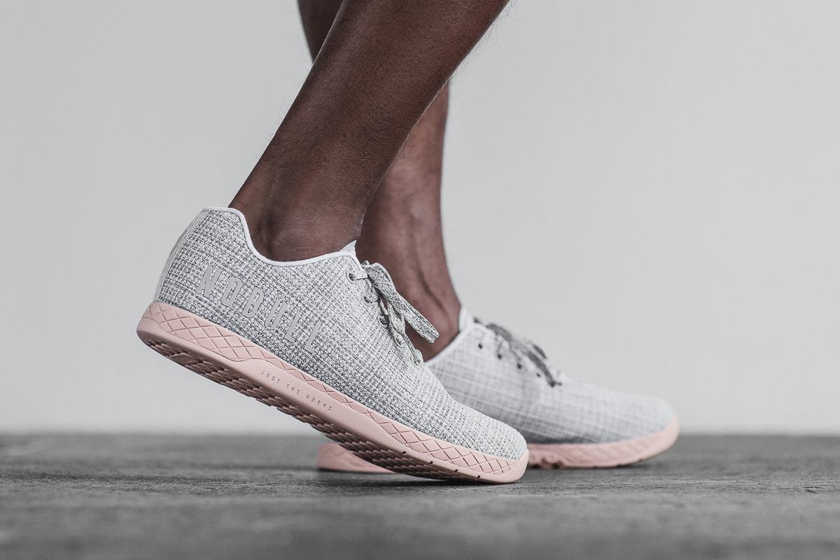 Nobull Superfabric Trainer Fitness Schoenen Heren Wit Roze | 703589-OIN