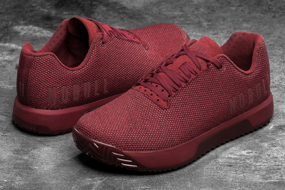 Nobull Superfabric Trainer Fitness Schoenen Dames Donkerrood | 762413-UIE