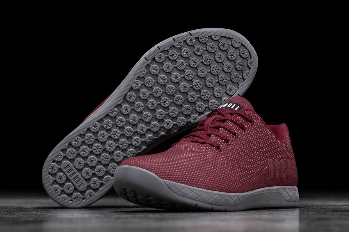 Nobull Superfabric Trainer Fitness Schoenen Dames Donkerrood Grijs | 781503-MAV