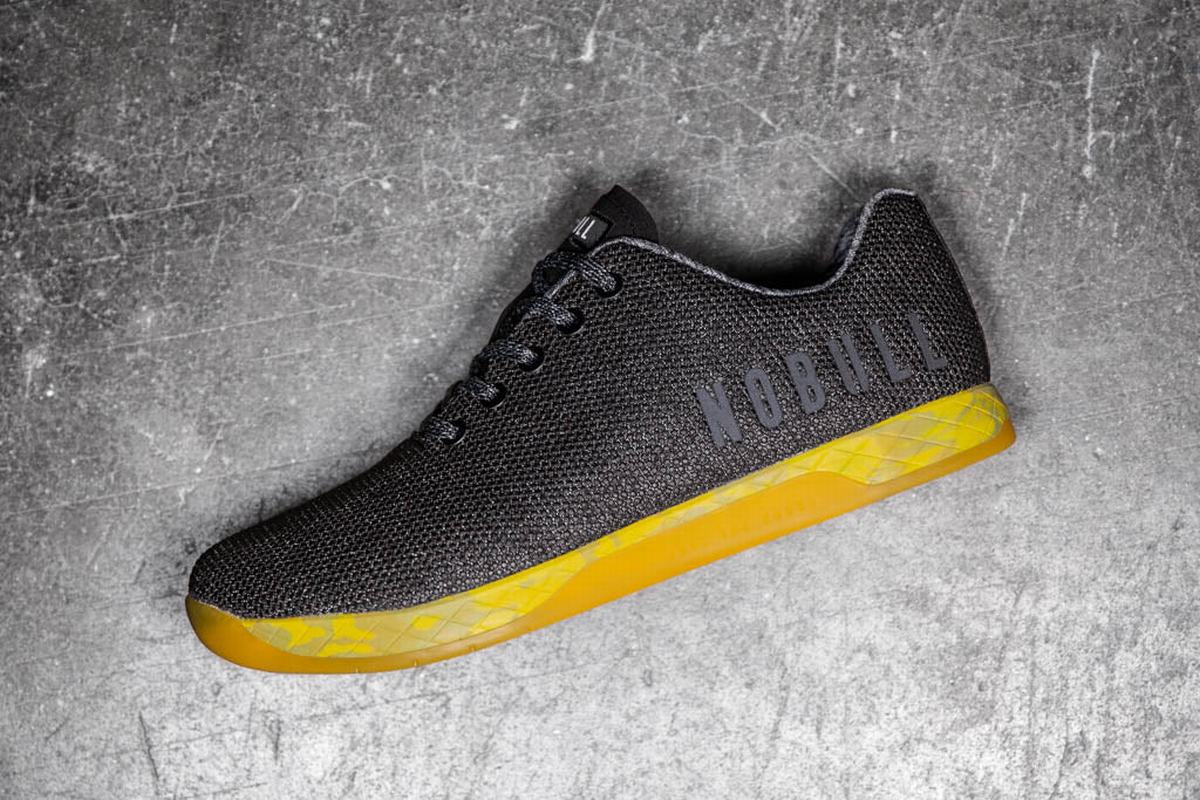 Nobull Superfabric Trainer Fitness Schoenen Heren Zwart Geel | 805279-FBH