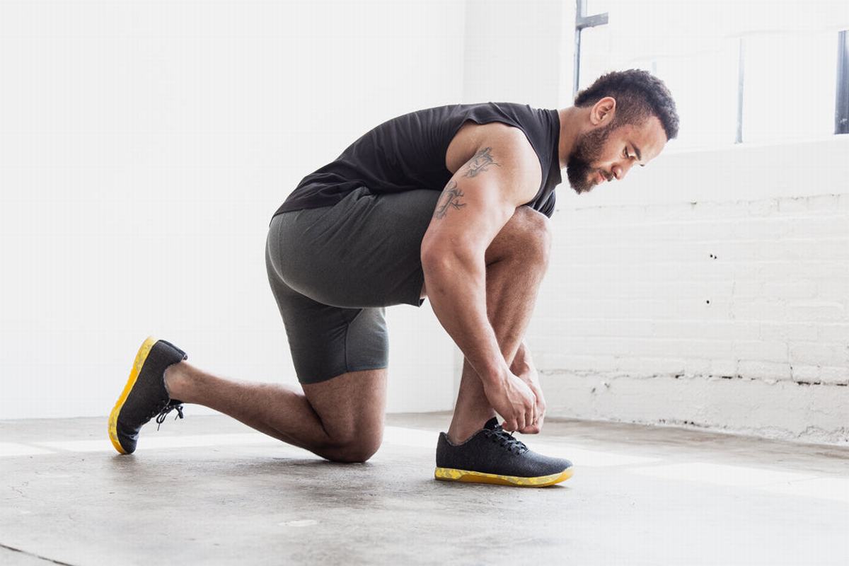 Nobull Superfabric Trainer Fitness Schoenen Heren Zwart Geel | 805279-FBH