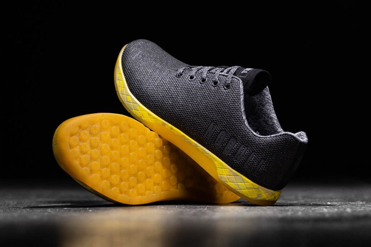 Nobull Superfabric Trainer Fitness Schoenen Heren Zwart Geel | 805279-FBH