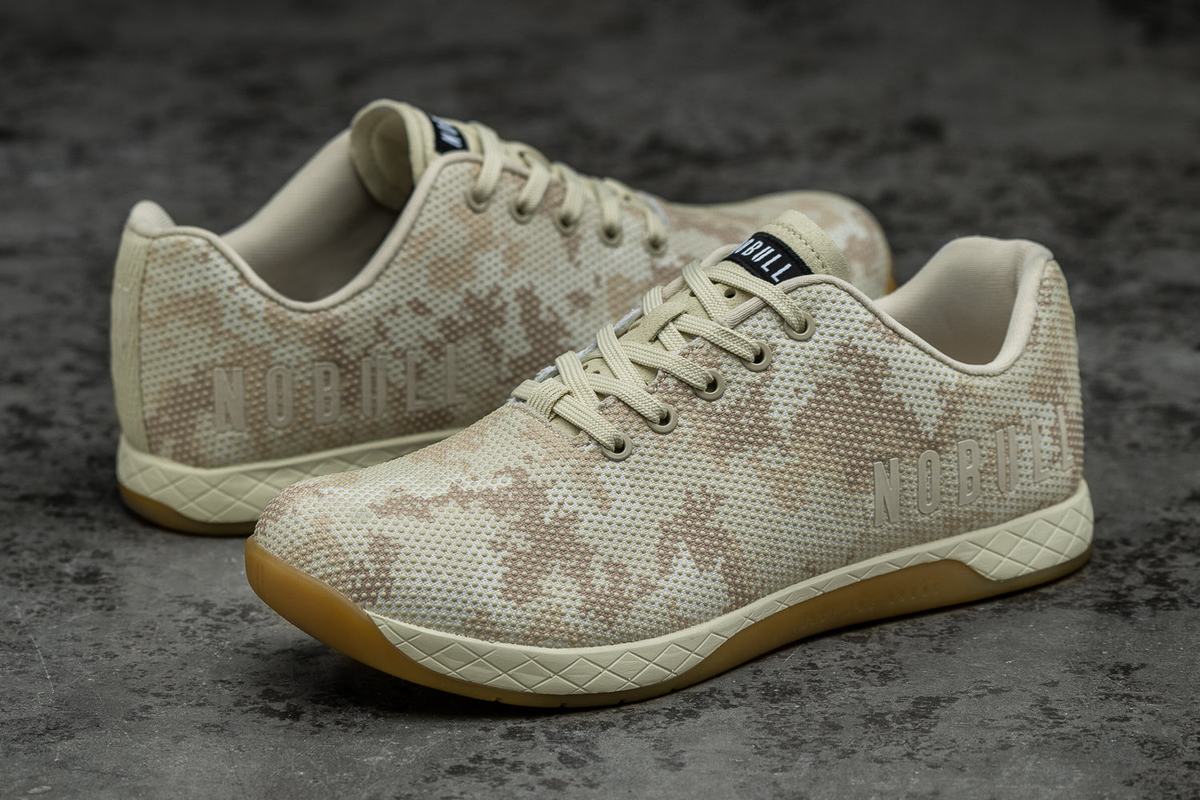 Nobull Superfabric Trainer Fitness Schoenen Heren Grijs Lichtgroen Camo | 892034-HCJ