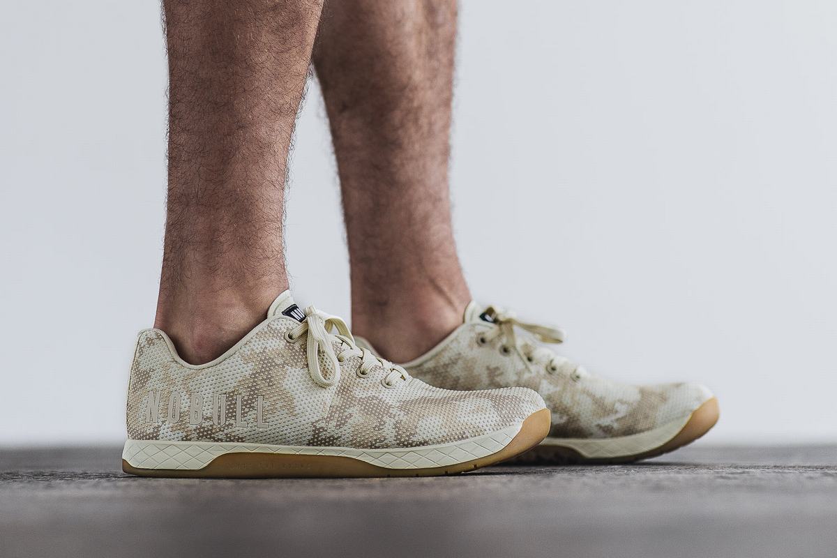 Nobull Superfabric Trainer Fitness Schoenen Heren Grijs Lichtgroen Camo | 892034-HCJ