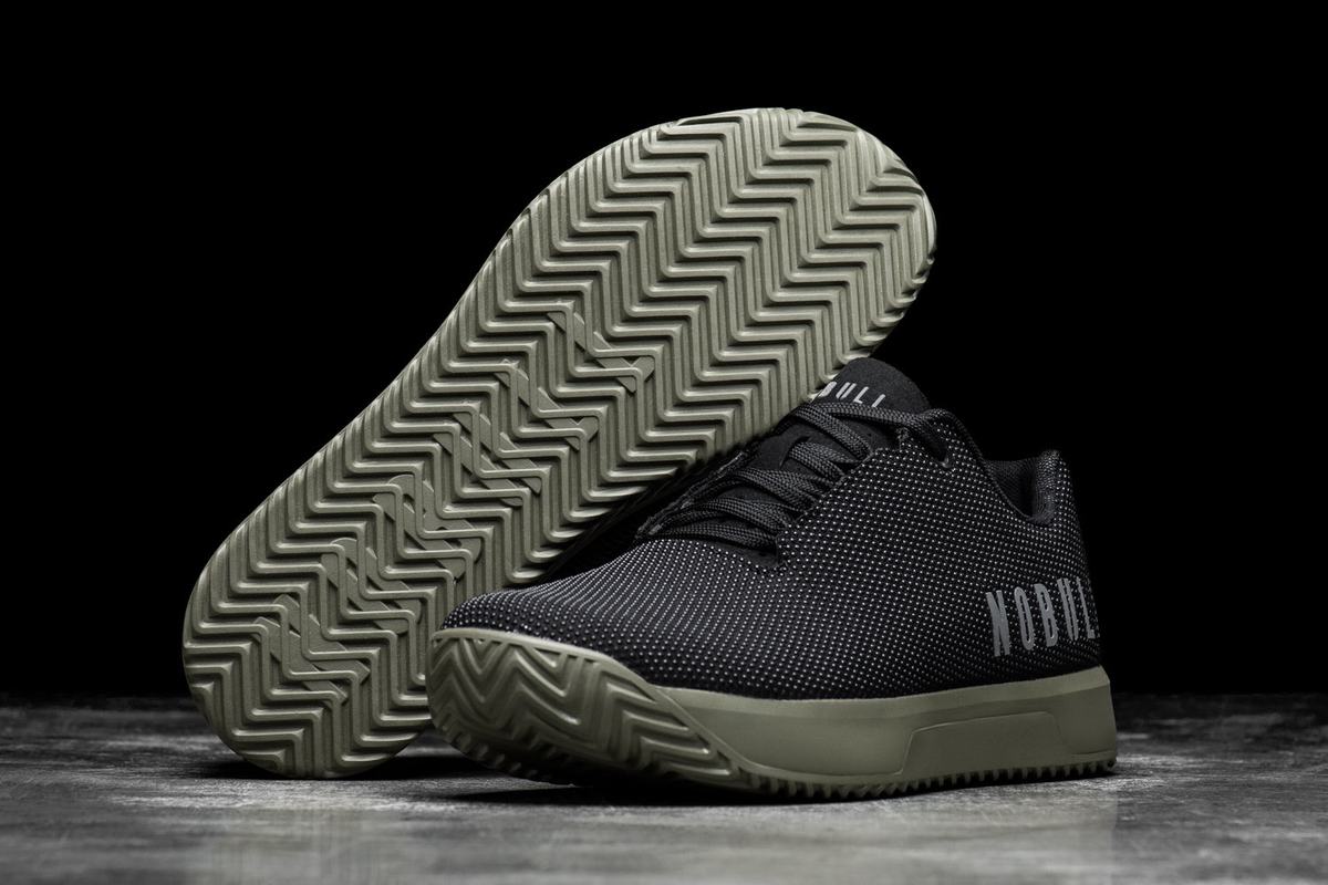 Nobull Superfabric Trainer Fitness Schoenen Heren Zwart Donkergroen | 914832-QCB