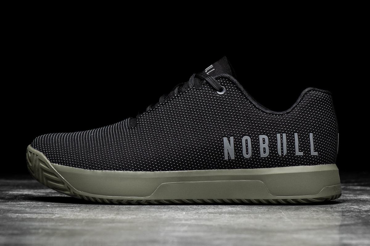 Nobull Superfabric Trainer Fitness Schoenen Heren Zwart Donkergroen | 914832-QCB