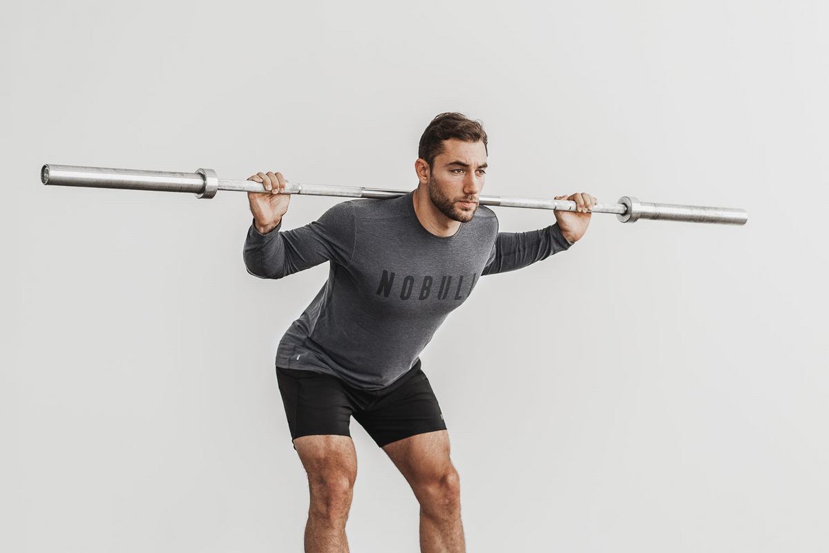 Nobull T-Shirt Lange Mouw Heren Diepgrijs | 965428-HWZ