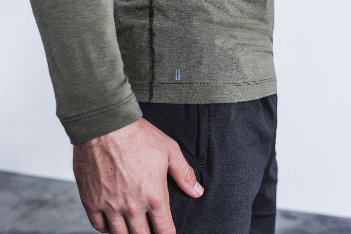 Nobull T-Shirt Lange Mouw Heren Groen | 839217-FNL