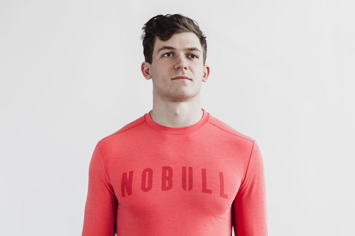Nobull T-Shirt Lange Mouw Heren Rood | 368149-JGL