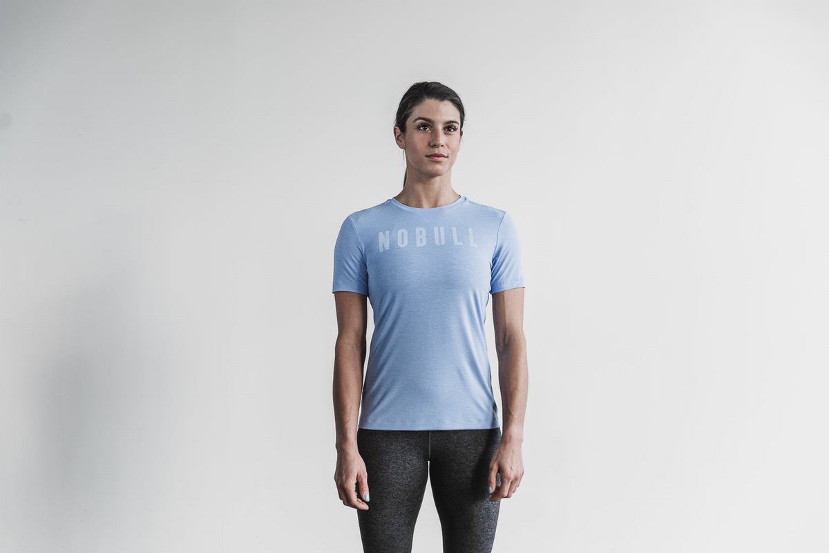 Nobull T-shirts Dames Blauw | 134289-GLC