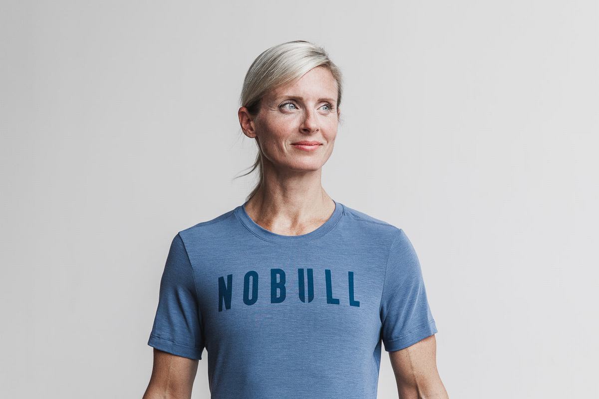 Nobull T-shirts Dames Blauw | 614075-TKS