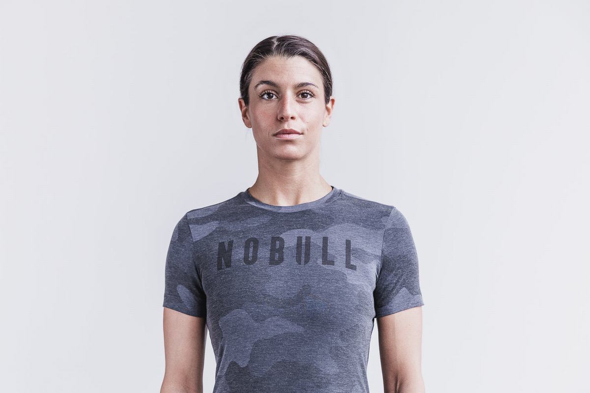 Nobull T-shirts Dames Grijs Camo | 250317-ZAB