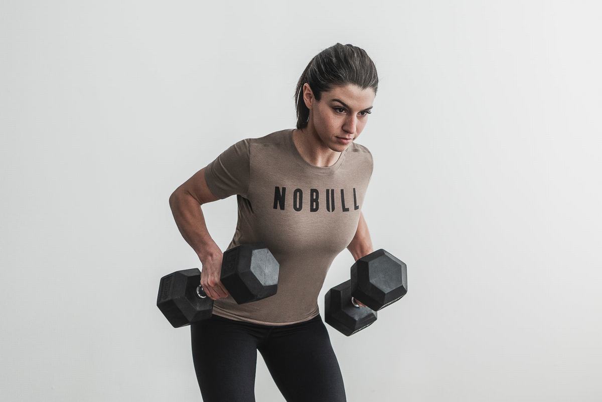 Nobull T-shirts Dames Lichtbruin | 592601-EZY