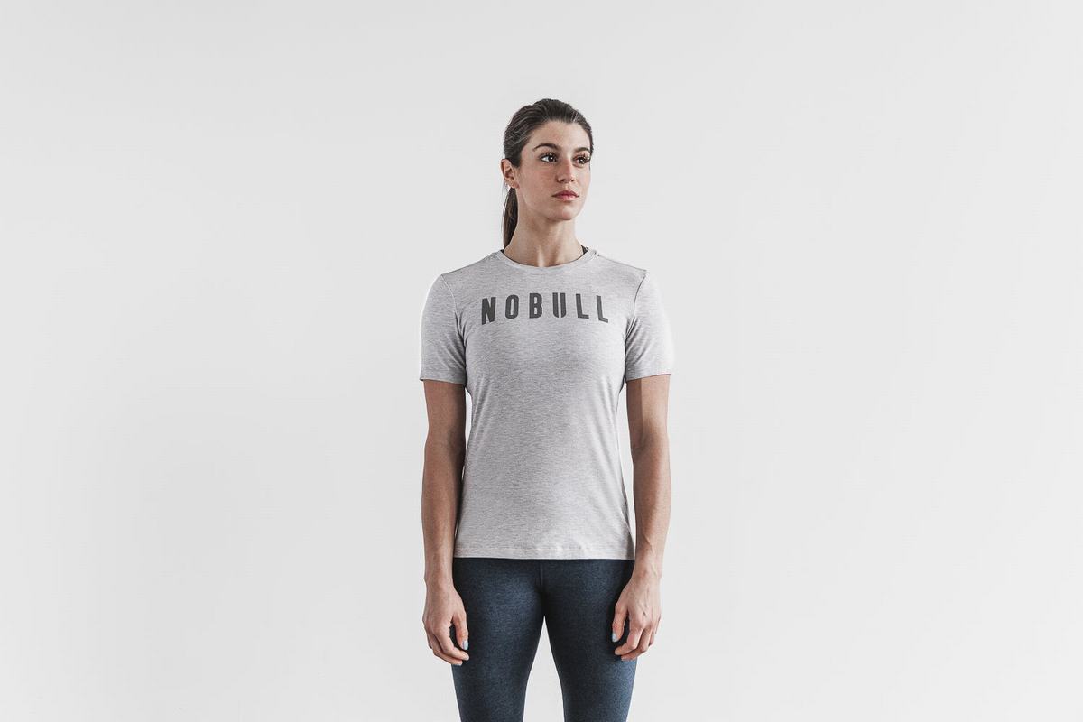 Nobull T-shirts Dames Lichtgrijs | 563719-FOD