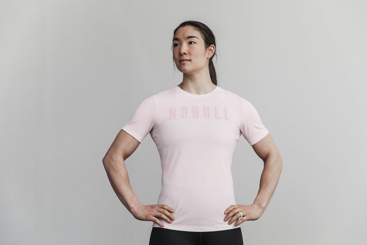 Nobull T-shirts Dames Roze | 530981-FIP