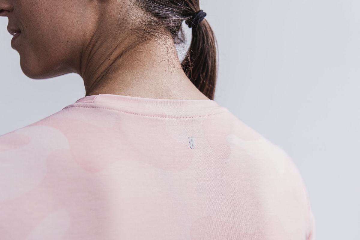 Nobull T-shirts Dames Roze Camo | 346729-KOR