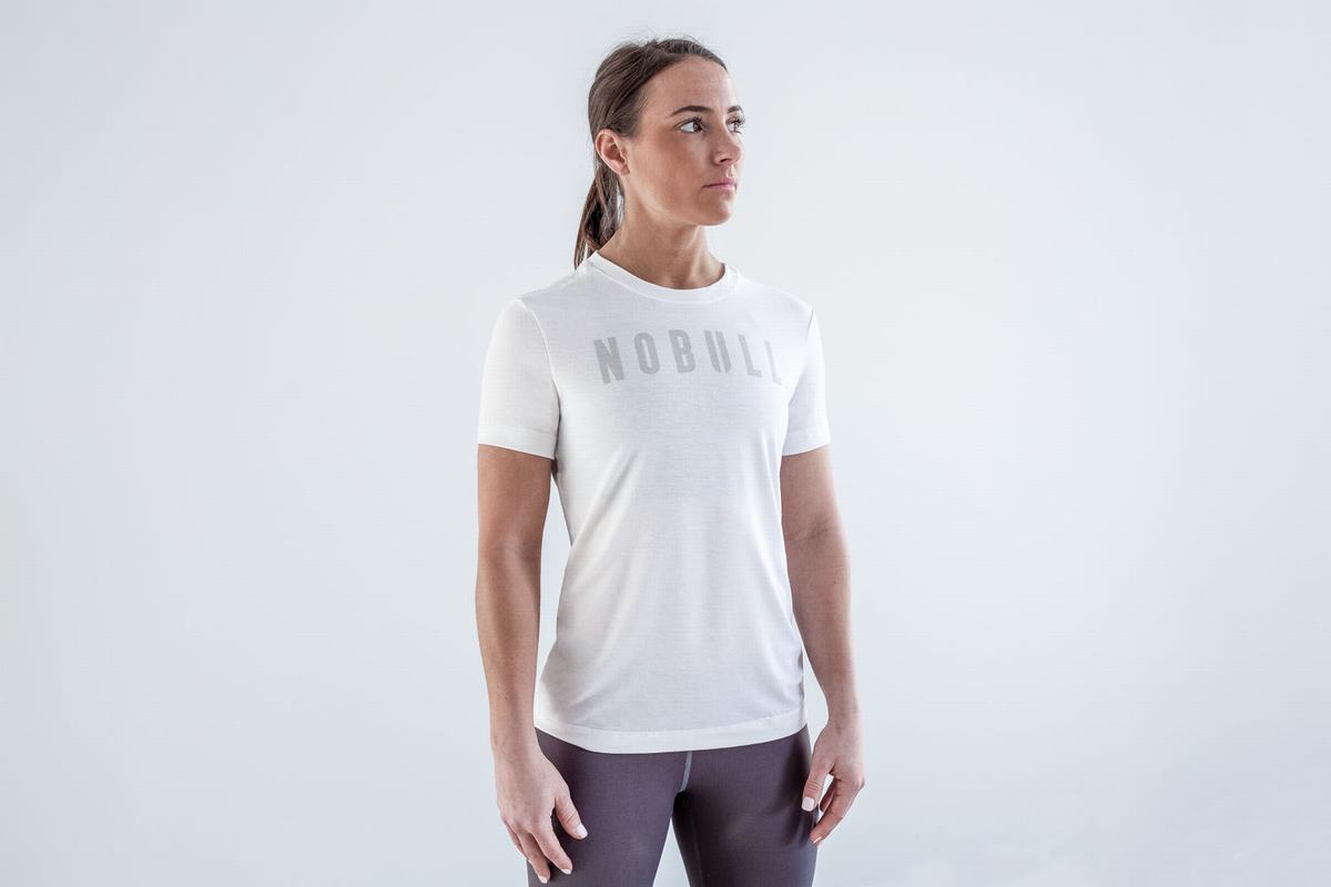 Nobull T-shirts Dames Wit | 347918-HAN
