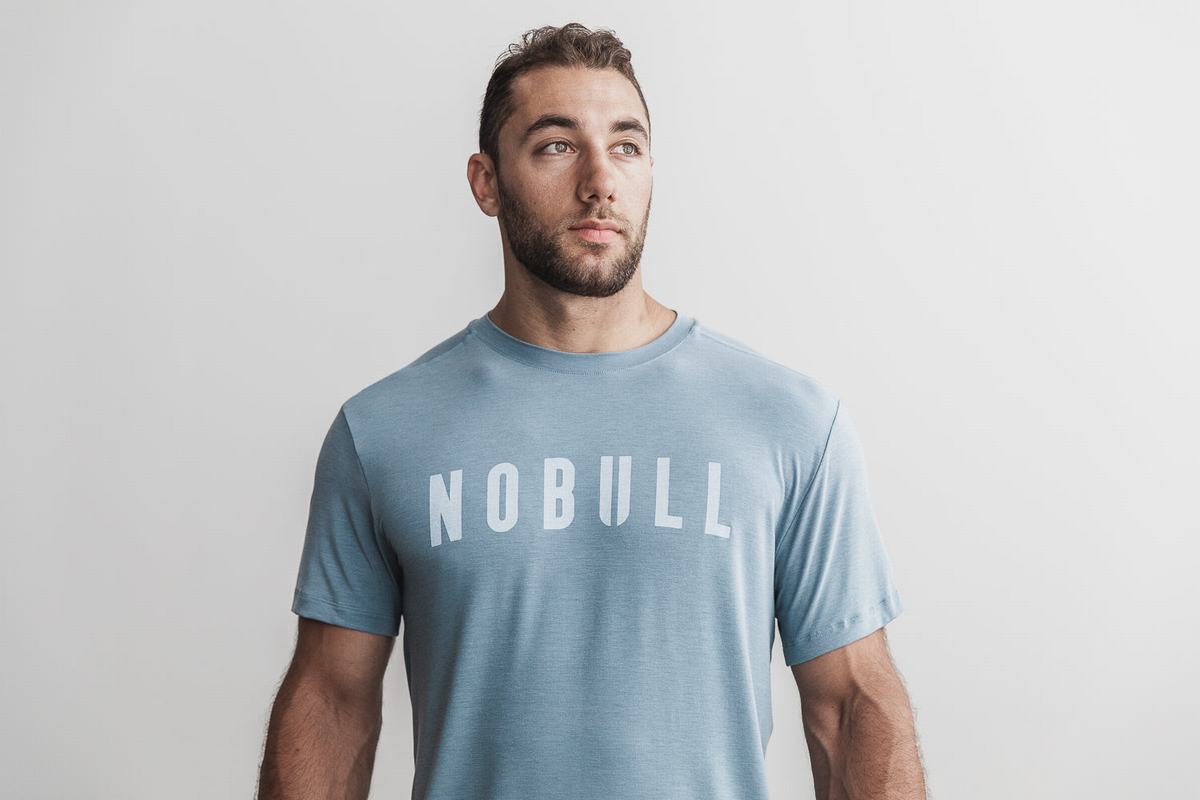 Nobull T-shirts Heren Blauw | 058397-IJN
