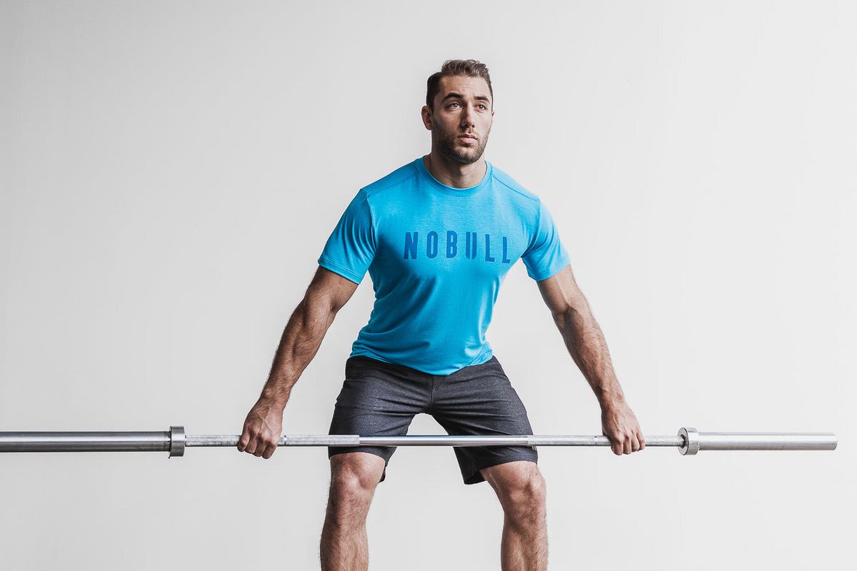 Nobull T-shirts Heren Blauw | 071249-IJW
