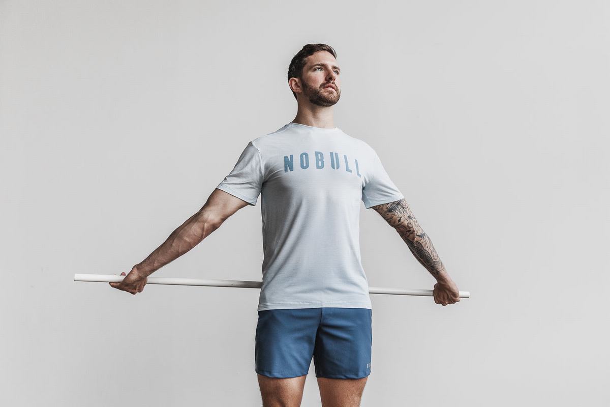 Nobull T-shirts Heren Blauw | 189346-MTP