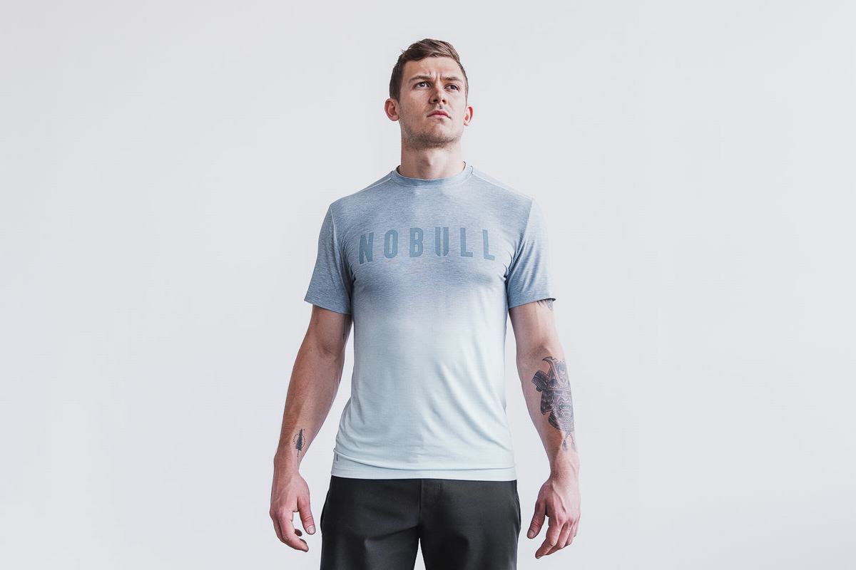 Nobull T-shirts Heren Blauw | 437960-XKO