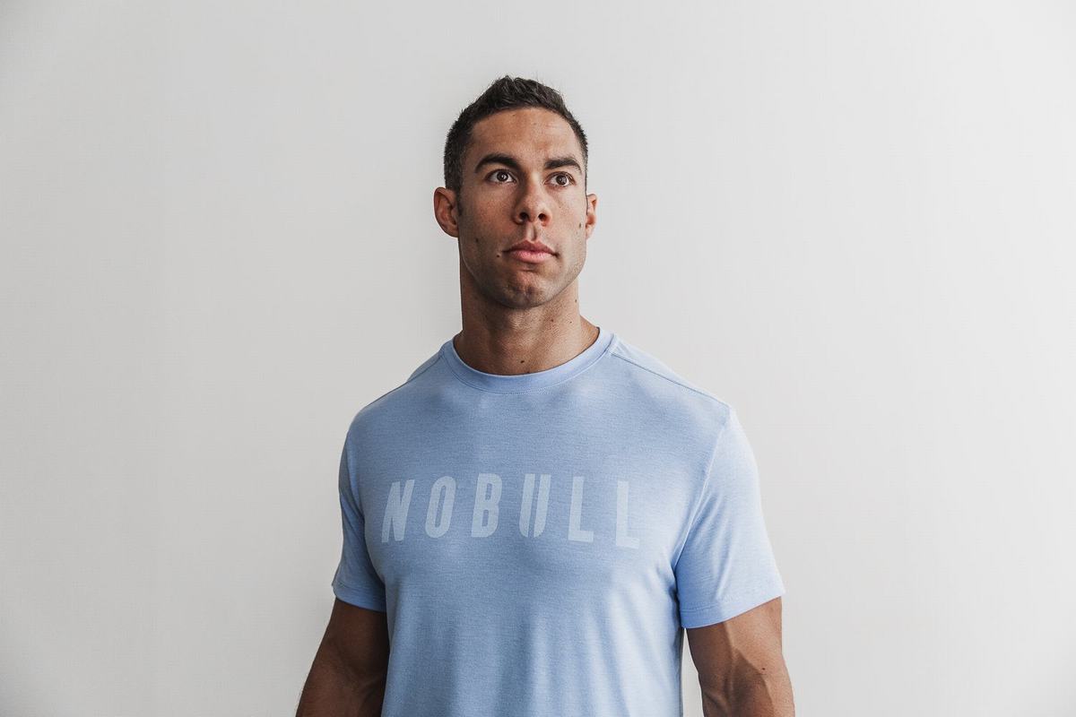 Nobull T-shirts Heren Blauw | 965340-FBU