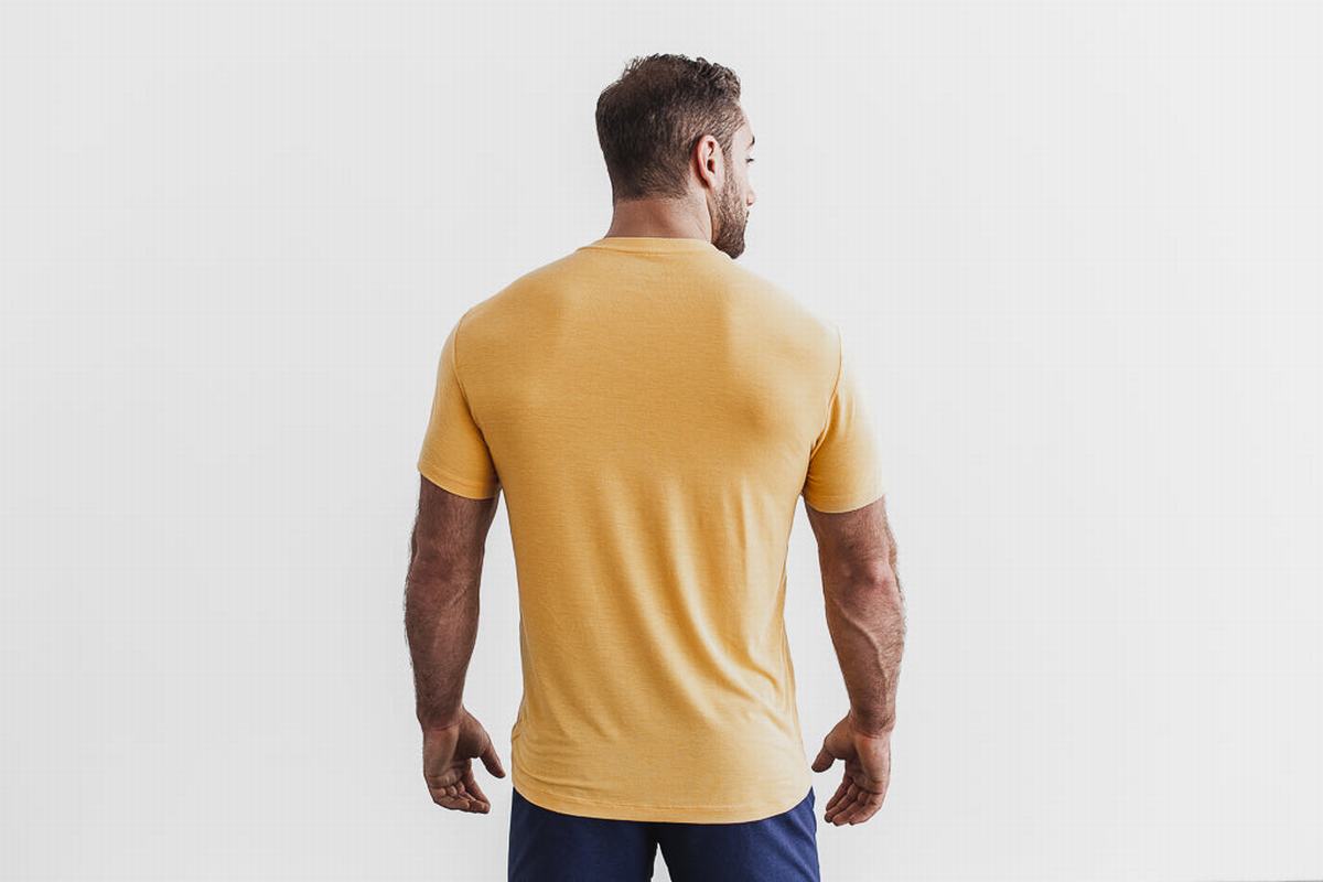 Nobull T-shirts Heren Geel | 216573-UTO