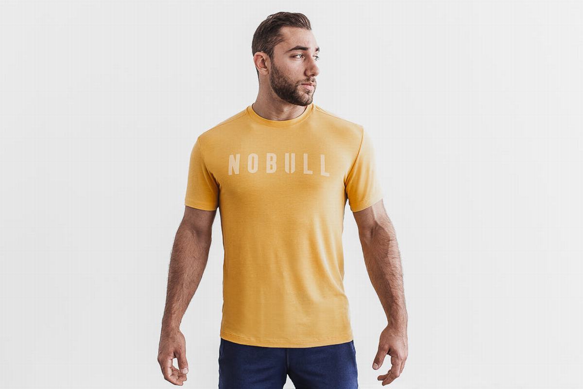 Nobull T-shirts Heren Geel | 216573-UTO