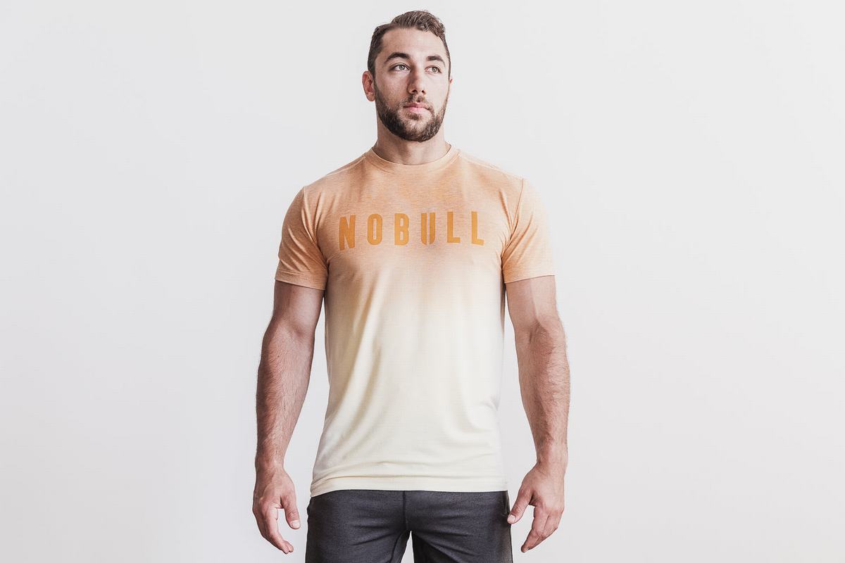 Nobull T-shirts Heren Geel | 260795-HYR