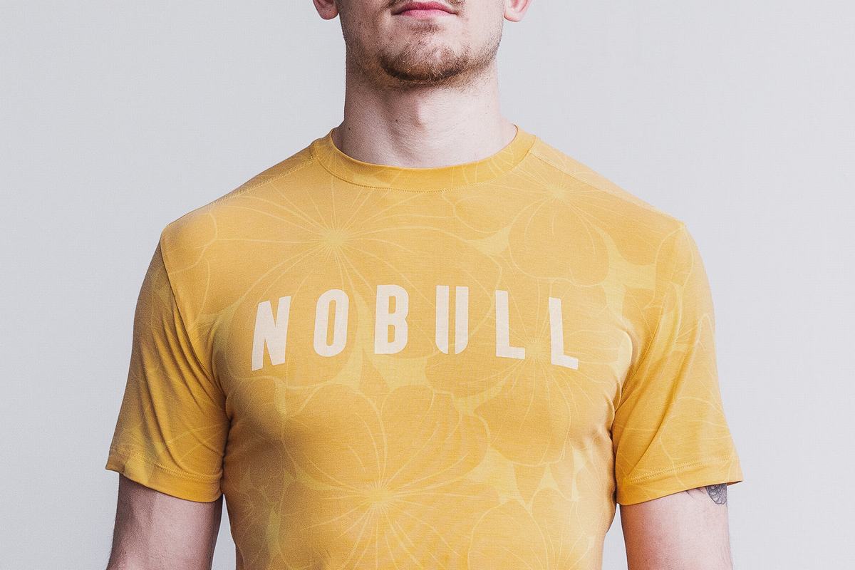 Nobull T-shirts Heren Geel | 368251-LYF
