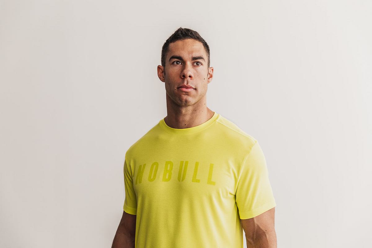 Nobull T-shirts Heren Geel | 603214-UMG