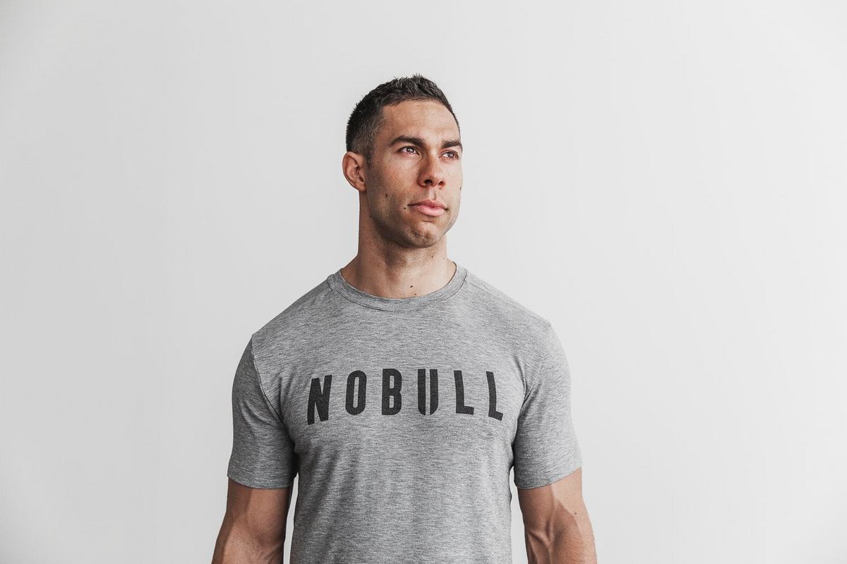 Nobull T-shirts Heren Grijs | 872364-ZAY